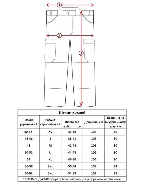 Штани тактичні зимові мультикам, S(44-46) М133598 фото